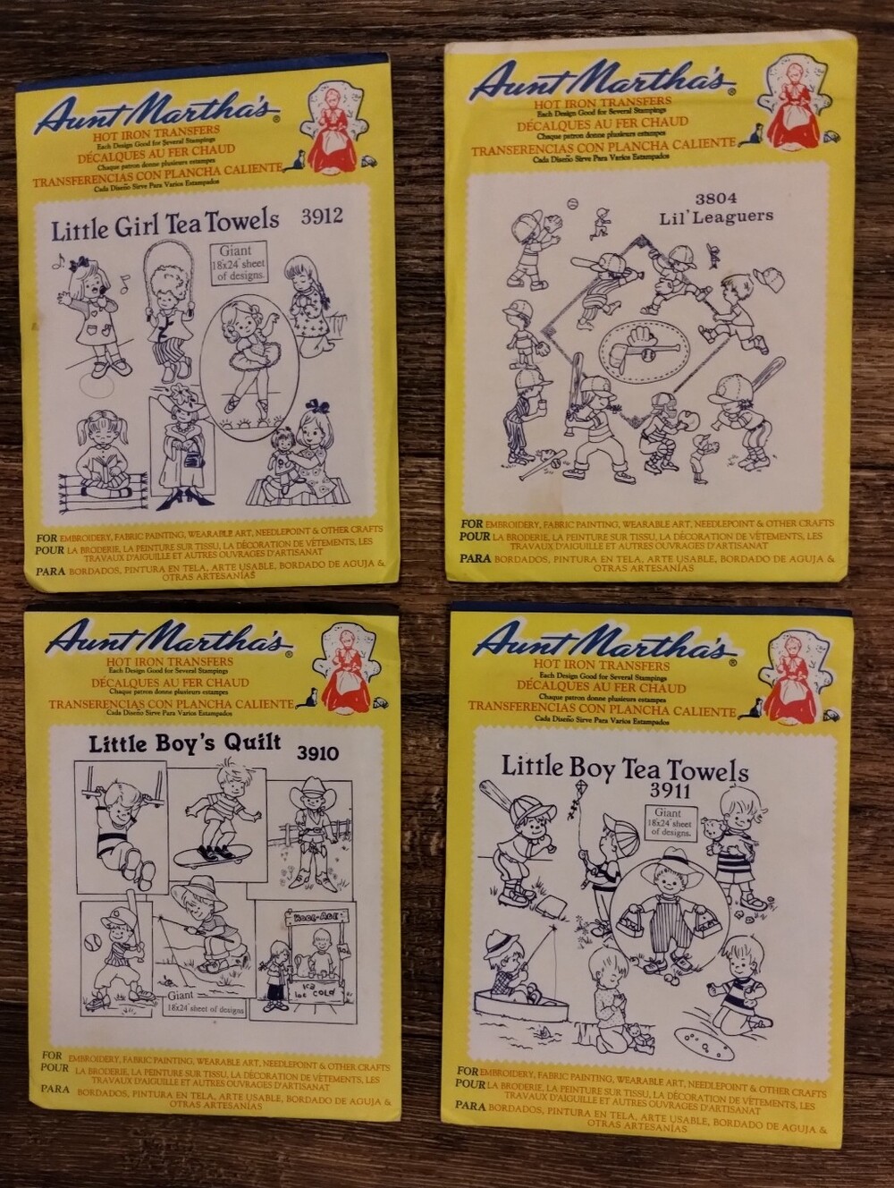 Vintage Aunt Martha's Hot Iron Transfers Group Boys and Girls